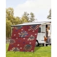 thumbnail image 4 of 4th of July RV Awning Sun Shade Screen 9'X7' Sunflower Mesh Sunscreen Star Red White and Blue Awning Shade Screen with Zipper UV Blocker Completed Kits Outdoor Canopy for RV Motorhome Camper Travel, 4 of 7