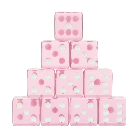 36Pack 19mm/0.75" Acrylic Translucent Rounded Edge D6 Dice, Light Pink