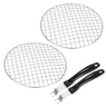 thumbnail image 1 of Uxcell 4-Pack Rejilla de Enfriamiento, 7.9" Redonda de Acero Inoxidable 201 con Agarrador de Rejilla [Tono Plateado], 1 of 7
