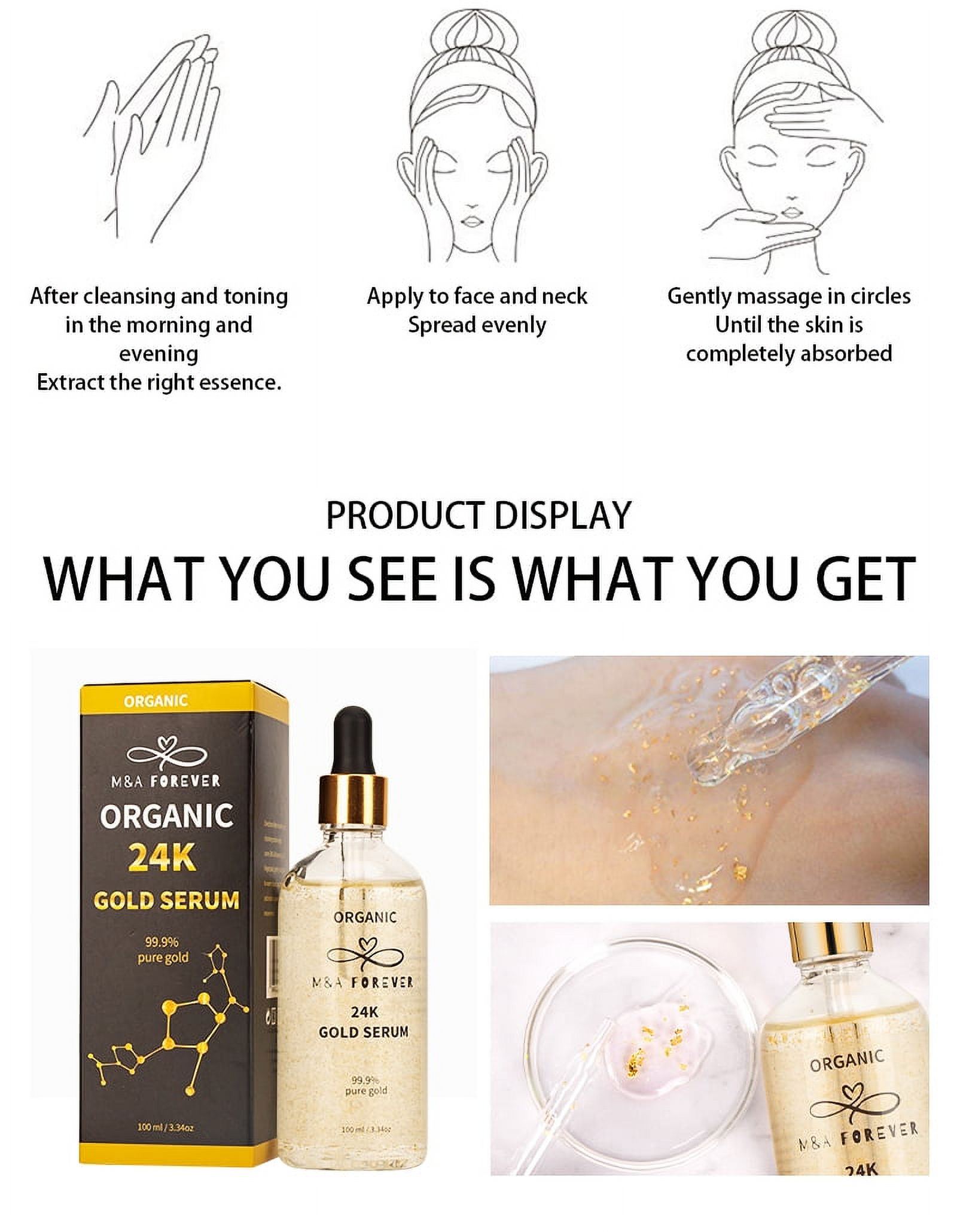 Organic 24k gold serum and Hyaluronic , ANTI-AGING