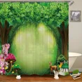 thumbnail image 3 of 3D European Rural Flowers Forest Landscape Printing Waterproof Shower Curtain Polyester Bathroom Home ration, 3 of 7
