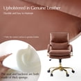 thumbnail image 4 of Luxury Genuine Leather Office Chair Executive Swivel Rocking Adjustable Desk Chair Brown, 4 of 6