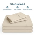 thumbnail image 3 of Bare Home Premium 1800 Collection 5-Piece Bed Sheet Set, Split California King, Sand, 3 of 11