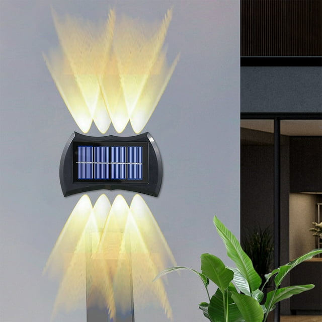 Xihbxyly Luces Solares Led, Foco para Jardín Exterior, Iluminación Impermeable para Patio, Energía Solar, Ip65, Control Automático de Luz, Juego de 2, Color Negro, Tamaño 11 X 8 X 3 Cm