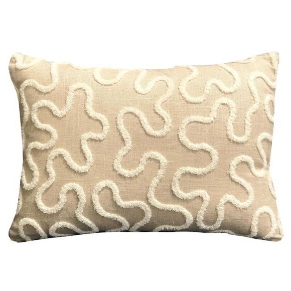 Plutus Brands PBRA2336-2424-DP 24 x 24 in. Chandra Taal Beige Geometric Luxury Throw Pillow
