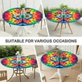 thumbnail image 7 of Vibrant Tie Dye Symmetry Round Fitted Tablecloth with Elastic Edge,Dining Table Cover Waterproof,Outdoor Round Tablecloth for Camping,Dining,Indoor and Outdoor, 7 of 7