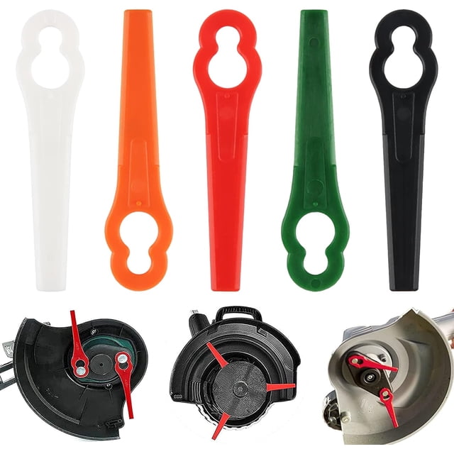 Cuchillas para cabezal de desbrozadora, accesorios de jardinería, herramientas de fácil instalación, reemplazo con plástico de alta resistencia y confiabilidad segura