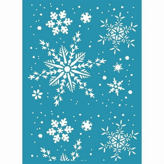TONKBEEY Christmas Snowflakes Self Adhesive Silk Screen Printing Stencil Mesh Transfers