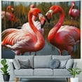 thumbnail image 4 of Orinice  Flamingos in Black Background Tapestry Wall Hanging Wall Tapestries Decorative Wall Art Aesthetic Tapestry Curtain Home Decoration Tapestry for Bedroom Dorm Living Room Backdrop 60x50inch, 4 of 6