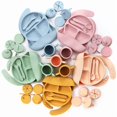 thumbnail image 2 of Silicone Baby Feeding Set Infant Silicone Suction Dinnerware Silicone Toddler Bibs bowl Set #, 2 of 3