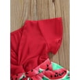 thumbnail image 6 of Franhais Sister Matching Rompers/Dress Summer Toddler Baby Girls Watermelon Print V-Neck Short Sleeve Jumpsuit/Dress, 6 of 8