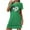 Green, variant on Womens Valentines Day Nightgown Short Sleeve Night Dress Love Print Sleepwear Soft Sleep Shirt