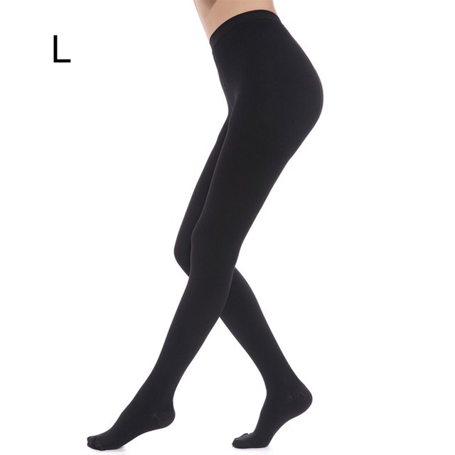 Collants de Compression, Collants de Compression à Soutien Gradué, Bas de Compression pour la Circulation contre les Varices. Couvre-Orteils Noir G
