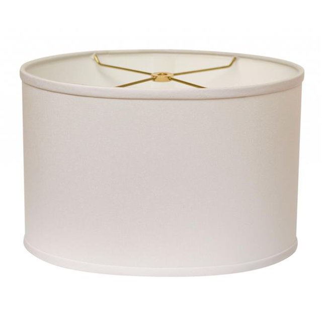 HomeRoots 470219 18 in. Throwback Oval No Slub Lampshade - White