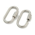 thumbnail image 2 of 304 Stainless Steel Screw Carabiner Lock Charms for Necklaces Making Quick Links Oval 26x14x2mm, 2 of 3