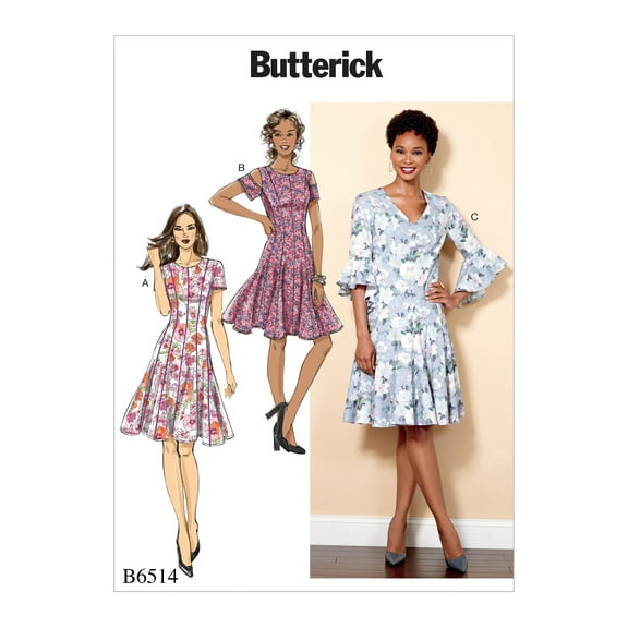 Butterick Pattern Misses'/Miss Petite Dress-6-8-10-12-14