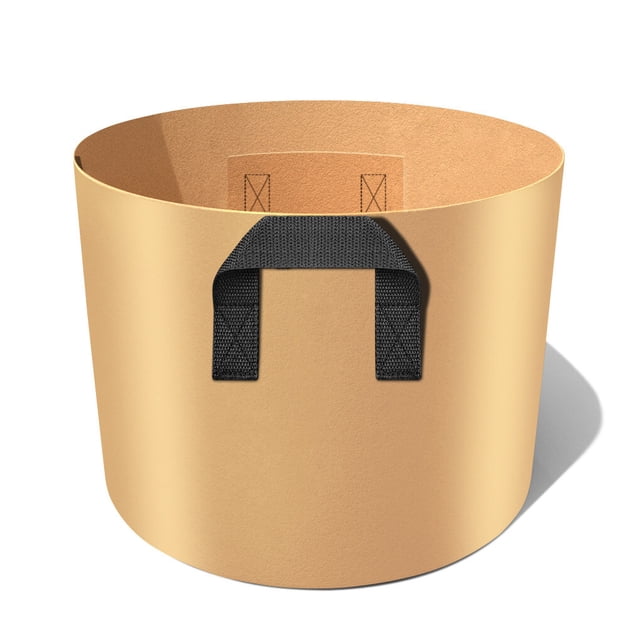 Toystoory Bolsa de maceta para cultivo de plantas de tela no tejida, contenedor de jardinería de 25cm de diámetro Jardín y Patio marrón