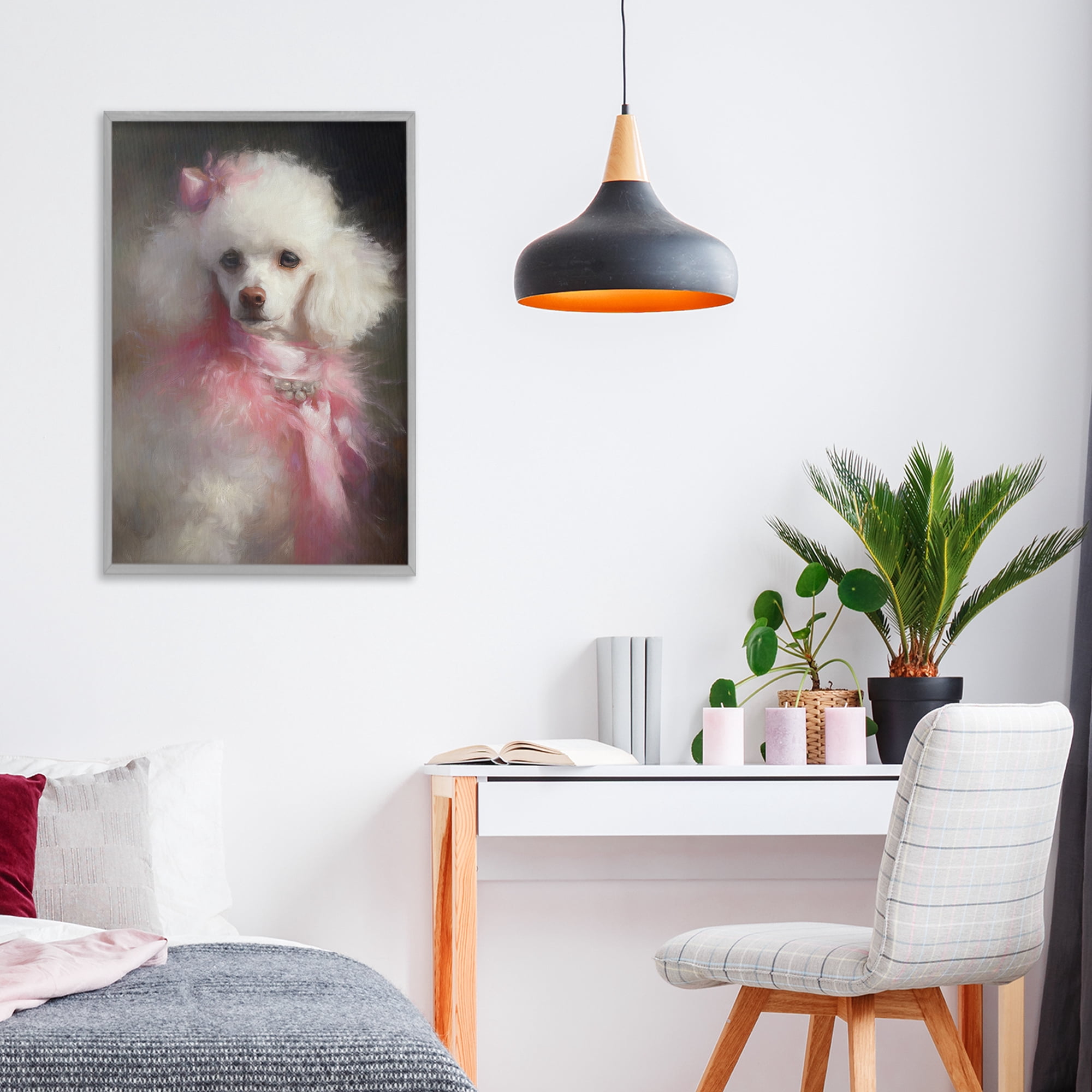 Stupell Industries Just A Girl Who Loves Pink Gray Framed Giclee Art, design by Tina LeCour