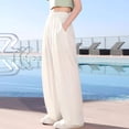 thumbnail image 5 of ZLBDYG Teen Girls Flowy Palazzo Pants Kids Wide Leg Linen Pant Summer Casual Beach Gauze Trousers Loose Soft Boho Athletic Bottoms, 5 of 6