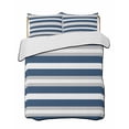 thumbnail image 2 of Navy Blue Grey Stripe Twin XL Size Down Alternative Comforter, Lightweight Comforter Quilt Bedding Set with Pillow Shams Minimalist Farmhouse Striped All Seasons Bed Comforter Duvet Insert 68"x98", 2 of 7