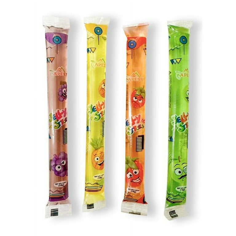 Apexy Jelly Straws, Fruit Jelly Filled Strips, Tiktok Candy Trend Items,  Assorted Fruit Jelly Sticks, 15.23oz (432g)