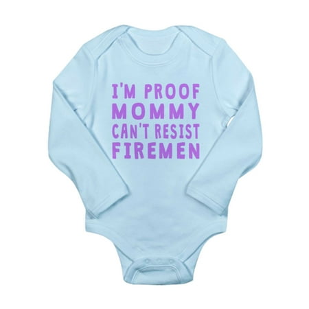 

CafePress - Proof Mommy Cant Resist Firemen Body Suit - Long Sleeve Infant Bodysuit