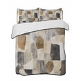 thumbnail image 2 of Black Brown Color Blocks Twin XL Size Down Alternative Comforter, Lightweight Comforter Quilt Bedding Set with Pillow Shams Abstract Geometric Art All Seasons Bed Comforter Duvet Insert 68"x98", 2 of 7