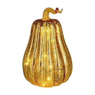 Cherishous Twinkle Light Pumpkins - Starry Night LED Resin Pumpkins With Timer, Fall & Halloween Home Decor (Set Of 2)