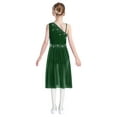 thumbnail image 2 of Manyakai Girls Lyrical Ballet Dress Ruffled Hem Stretch Fabric for Daily Practice Competition Warm-ups Lyrical Skating Events Lake Blue 8, 2 of 7