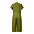 thumbnail image 6 of TOUMENY Spring Fall Jumpsuits for Women Wide Leg V Neck Button Front Jumpsuit Casual Loose Vacation Travel Lounge Romper Green M, 6 of 7