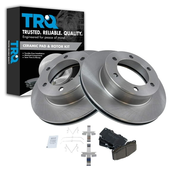 TRQ Brake Pad & Rotor Posi Ceramic Front & Kit Set Fits Select 4Runner Tacoma