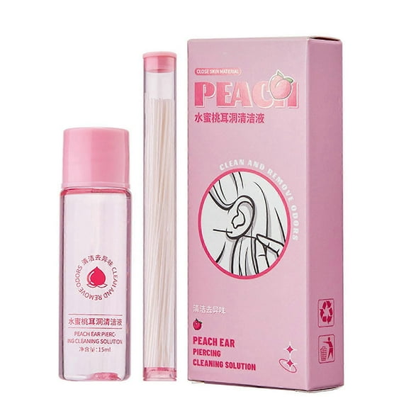 Disposable Ear Hole Cleaning Set Hygiene Peach Flavour Ear Hole Care Solution for Women Men Ear Holes Clean