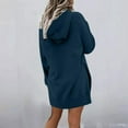 thumbnail image 4 of Plain Hoodie Dress for Women 2025 Fall Winter Long Sleeve Side Slit Hooded Sweatshirt with Pockets Pullover Tops, 4 of 7