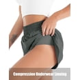 thumbnail image 4 of Women's Quick-Dry Running Shorts Sport Layer Elastic Waist Active Workout Shorts with Pockets, 4 of 4