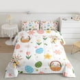 thumbnail image 2 of Manfei Cartoon Easter Eggs Queen Comforter Set for Teen, Pink Cherry Blossoms Bedding Sets, Cute Princess Style Reversible Bedding Comforter Set, Microfiber Bedroom Decor, 3 Pieces, 2 of 8