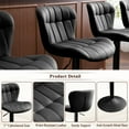 thumbnail image 5 of Furniliving Bar Stools Set of 2, Faux Leather Modern Swivel Bar Chairs, Upholstered Counter Height Barstools with Back for Bar, Kitchen Island, Dining Room, Black, 5 of 12