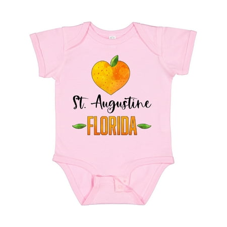 

Inktastic St. Augustine Florida Orange in Heart Gift Baby Boy or Baby Girl Bodysuit
