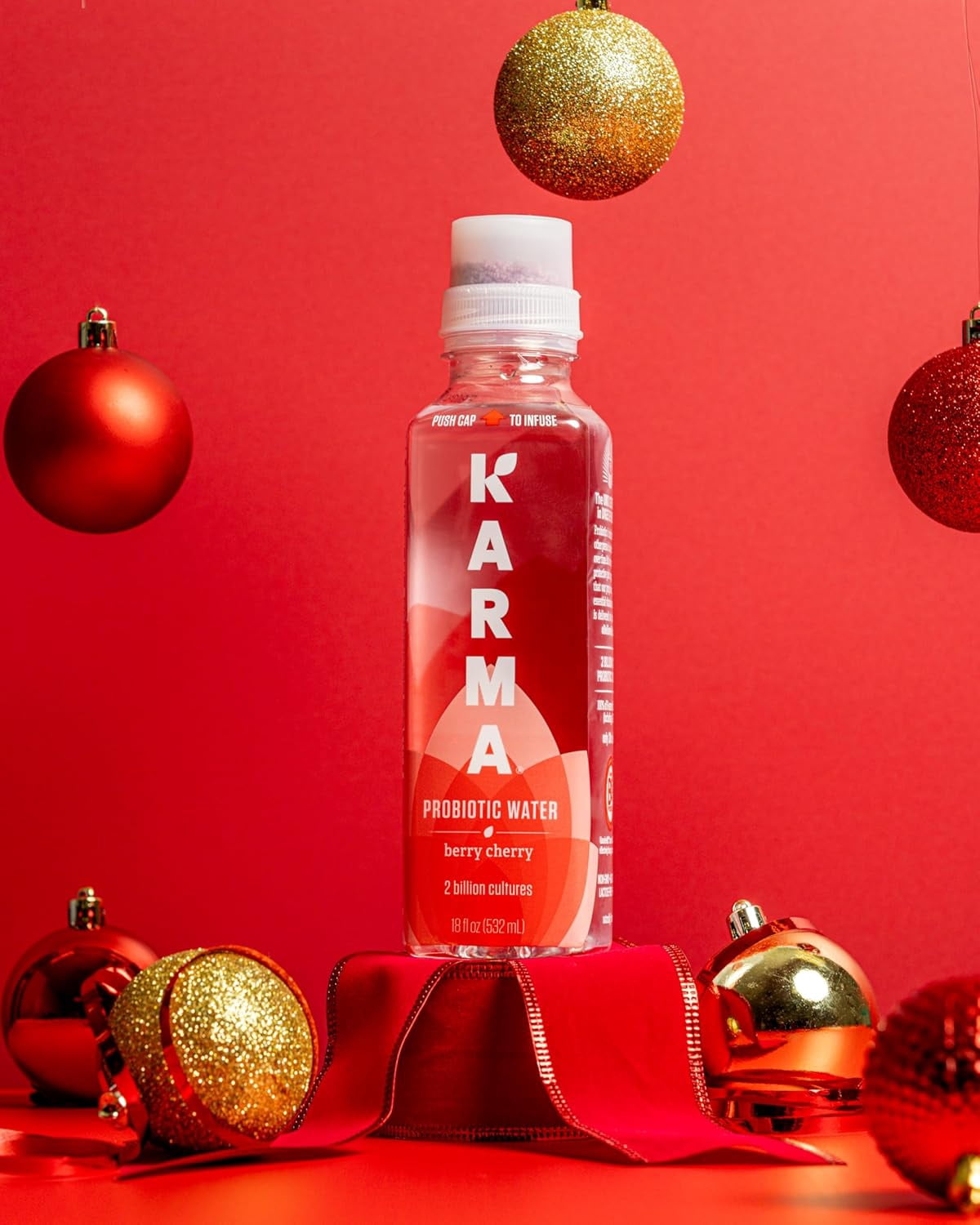 (Pack Of 12) Karma Wellness Water Beverage Prebiotic Berry Cherry 18 Oz