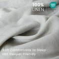 thumbnail image 2 of 100% French Linen Pillowcases with Embroidery - Pack of 2 - Washed Solid Color Natural Flax Soft Breathable - Grey, 20'' x 30'', 2 of 7
