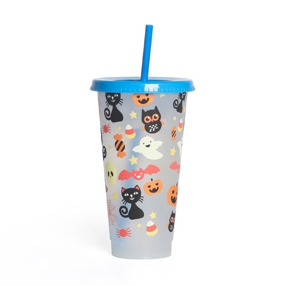Halloween Cold Drink Cup Portable Dining Supplies Straw Cup