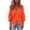 Orange, variant on Hueook Womens T Shirts Peplum Tops Women Casual Solid Color Full Sleeve V-Neck Tops Loose Shirts Plus Size Women Clothing Navy 4X