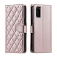 thumbnail image 4 of Crossbody Strap Case for Samsung Galaxy S20 FE Wallet PU Leather Elegant Diamond Patterned Credit Card Holder Full Body with Wrist Lanyard Strap Soft TPU Bumper Magnetic Closure Phone Cover,Rosegold, 4 of 10