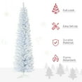 thumbnail image 3 of HOMCOM 7' Snow Flocked Artificial Christmas Tree Slim with Stand, White, 3 of 9