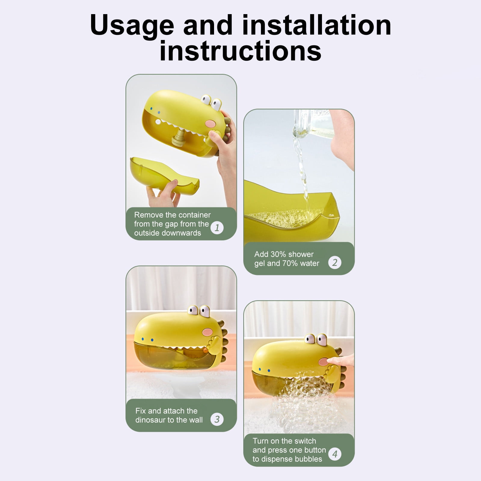 Crocodile Bubble Blower, Musical Bath Bubble Machine with Interactive Features, Electric Bubble Maker for Fun Bath Time (Green)