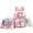 Pink C, variant on Pink Kids Backpack for School Cute Backpacks for Girls with Lunch Box Pencil Case Bookbag for Pupil Ages 6-12