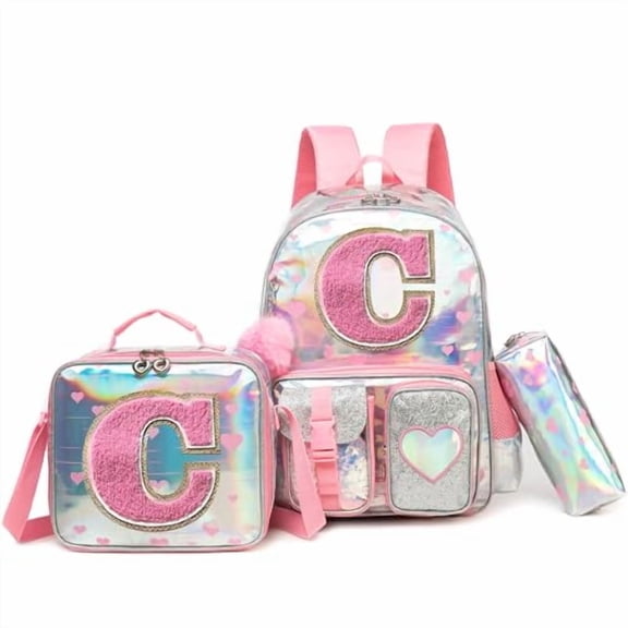 Pink Kids Backpack for School Cute Backpacks for Girls with Lunch Box Pencil Case Bookbag for Elementary Student Ages 6-12