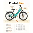 thumbnail image 4 of Cityone Plus Step-Thru Electric Bike for Adults, 26" Urban EBike with 500W Motor, Max 28MPH, 48V 15Ah Battery 500W, Electric Bicycle with 7-Speed, Green, 4 of 8