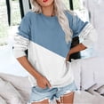 thumbnail image 4 of Antinious Womens Long Sleeve Crew Neck Sweatshirt Casual Pocketed Workout Tops,Sweatshirt for Women,Going Out Tops for Women,Blue,XXL, 4 of 5