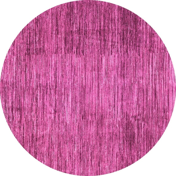 Ahgly Company Indoor Round Abstract Pink Modern Area Rugs, 4' Round