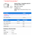 thumbnail image 2 of Exhaust Clamp - Compatible with 2011 - 2014 Ram 1500 5.7L V8 2012 2013, 2 of 2